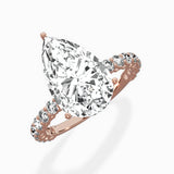 Pave Eternity Band Hidden Halo Ring Engagement Ring