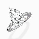 Pave Eternity Band Hidden Halo Ring Engagement Ring