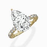 Pave Eternity Band Hidden Halo Ring Engagement Ring