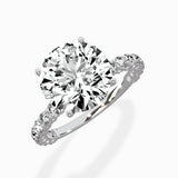 Pave Eternity Band Hidden Halo Ring Engagement Ring