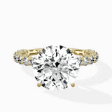 Pave Eternity Band Hidden Halo Ring Engagement Ring