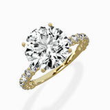 Pave Eternity Band Hidden Halo Ring Engagement Ring