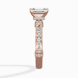 Detailed Band Hidden Halo Solitaire Ring Engagement Ring