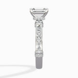 Detailed Band Hidden Halo Solitaire Ring Engagement Ring
