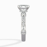 Detailed Band Hidden Halo Solitaire Ring Engagement Ring