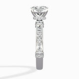 Detailed Band Hidden Halo Solitaire Ring Engagement Ring