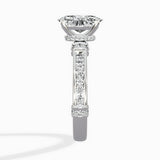 Detailed Band Hidden Halo Solitaire Ring Engagement Ring