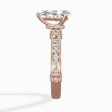 Detailed Band Hidden Halo Solitaire Ring Engagement Ring