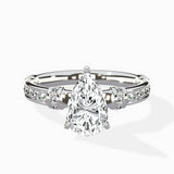 Detailed Band Hidden Halo Solitaire Ring Engagement Ring