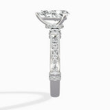 Detailed Band Hidden Halo Solitaire Ring Engagement Ring