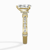 Detailed Band Hidden Halo Solitaire Ring Engagement Ring