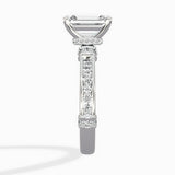 Detailed Band Hidden Halo Solitaire Ring Engagement Ring