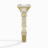 Detailed Band Hidden Halo Solitaire Ring Engagement Ring