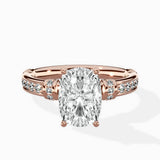 Detailed Band Hidden Halo Solitaire Ring Engagement Ring
