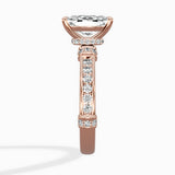 Detailed Band Hidden Halo Solitaire Ring Engagement Ring