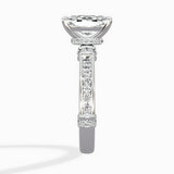 Detailed Band Hidden Halo Solitaire Ring Engagement Ring