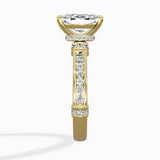 Detailed Band Hidden Halo Solitaire Ring Engagement Ring