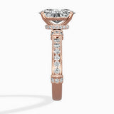 Detailed Band Hidden Halo Solitaire Ring Engagement Ring