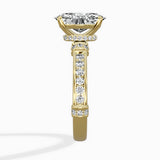Detailed Band Hidden Halo Solitaire Ring Engagement Ring