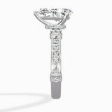 Detailed Band Hidden Halo Solitaire Ring Engagement Ring
