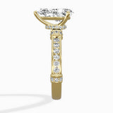 Detailed Band Hidden Halo Solitaire Ring Engagement Ring