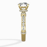 Detailed Band Hidden Halo Solitaire Ring Engagement Ring