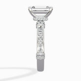 Detailed Band Hidden Halo Solitaire Ring Engagement Ring