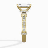 Detailed Band Hidden Halo Solitaire Ring Engagement Ring