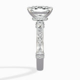 Detailed Band Hidden Halo Solitaire Ring Engagement Ring