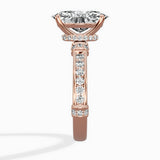 Detailed Band Hidden Halo Solitaire Ring Engagement Ring