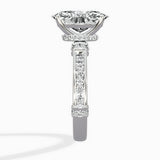 Detailed Band Hidden Halo Solitaire Ring Engagement Ring