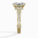 Detailed Band Hidden Halo Solitaire Ring Engagement Ring