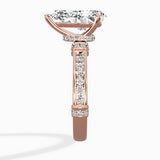 Detailed Band Hidden Halo Solitaire Ring Engagement Ring