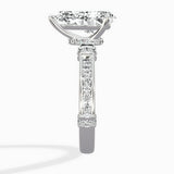 Detailed Band Hidden Halo Solitaire Ring Engagement Ring