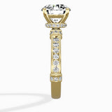 Detailed Band Hidden Halo Solitaire Ring Engagement Ring