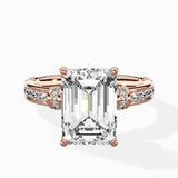 Detailed Band Hidden Halo Solitaire Ring Engagement Ring