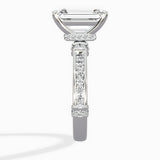 Detailed Band Hidden Halo Solitaire Ring Engagement Ring