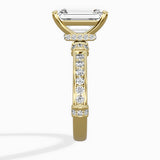 Detailed Band Hidden Halo Solitaire Ring Engagement Ring