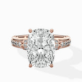 Detailed Band Hidden Halo Solitaire Ring Engagement Ring