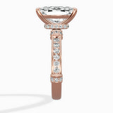 Detailed Band Hidden Halo Solitaire Ring Engagement Ring