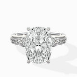 Detailed Band Hidden Halo Solitaire Ring Engagement Ring