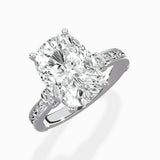 Detailed Band Hidden Halo Solitaire Ring Engagement Ring
