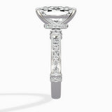 Detailed Band Hidden Halo Solitaire Ring Engagement Ring