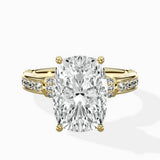 Detailed Band Hidden Halo Solitaire Ring Engagement Ring
