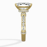 Detailed Band Hidden Halo Solitaire Ring Engagement Ring
