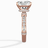 Detailed Band Hidden Halo Solitaire Ring Engagement Ring