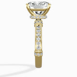 Detailed Band Hidden Halo Solitaire Ring Engagement Ring