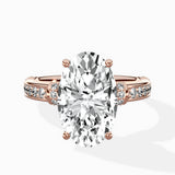 Detailed Band Hidden Halo Solitaire Ring Engagement Ring