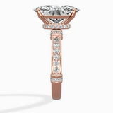 Detailed Band Hidden Halo Solitaire Ring Engagement Ring