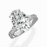 Detailed Band Hidden Halo Solitaire Ring Engagement Ring